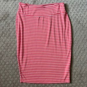 Ripe Mia Maternity Pencil Skirt in Pink Stripe